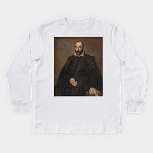 Portrait of a Man by El Greco Kids Long Sleeve T-Shirt